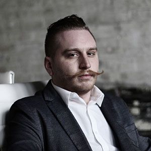 Man with Curly Mustache